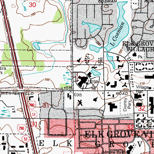 Topographic Map of Hospital Heliport, IL