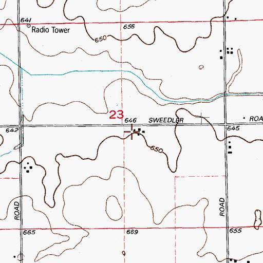 Topographic Map of Sweedler Airport, IL