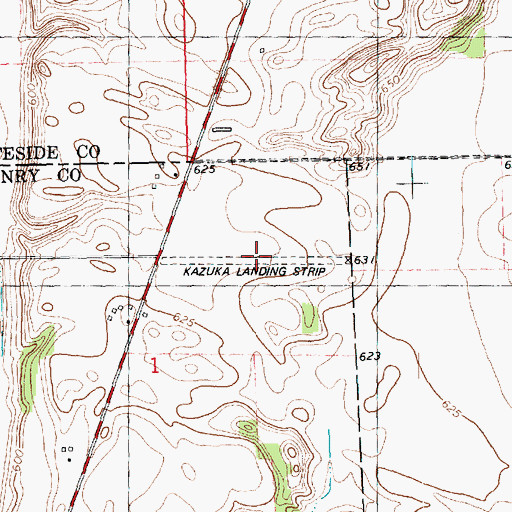 Topographic Map of Kazuma Airport (historical), IL