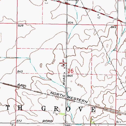 Topographic Map of Vodden Airport, IL