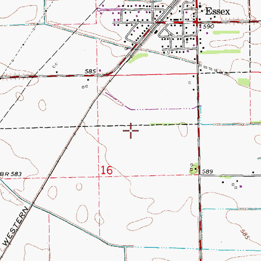Topographic Map of Lagrange Airport (historical), IL
