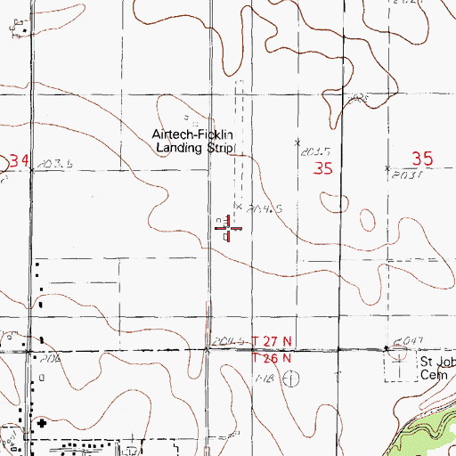 Topographic Map of Ficklin-Airtech Airport, IL