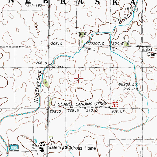Topographic Map of Slagel Strip (historical), IL