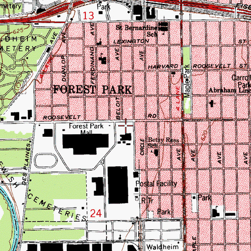 Topographic Map of 86th USARCOM Heliport, IL