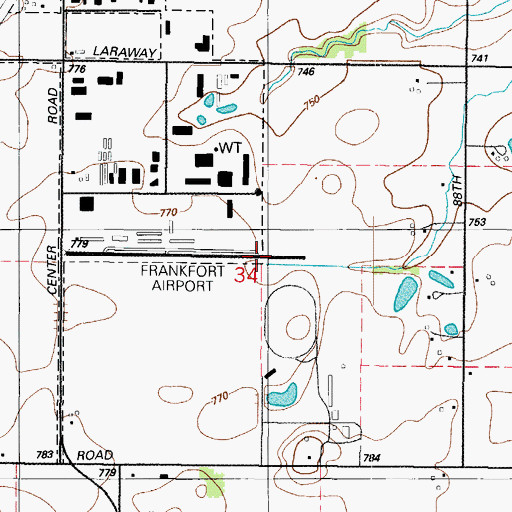 Topographic Map of Frankfort Airport, IL