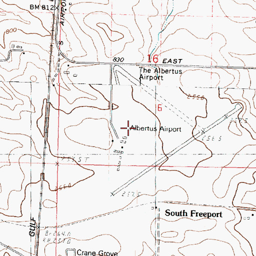 Topographic Map of Albertus Airport, IL