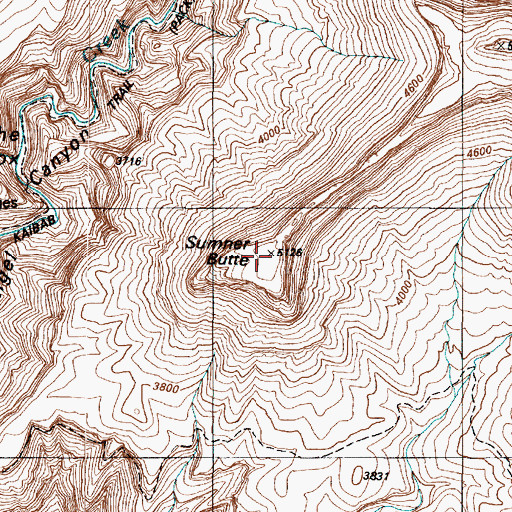 Topographic Map of Sumner Butte, AZ