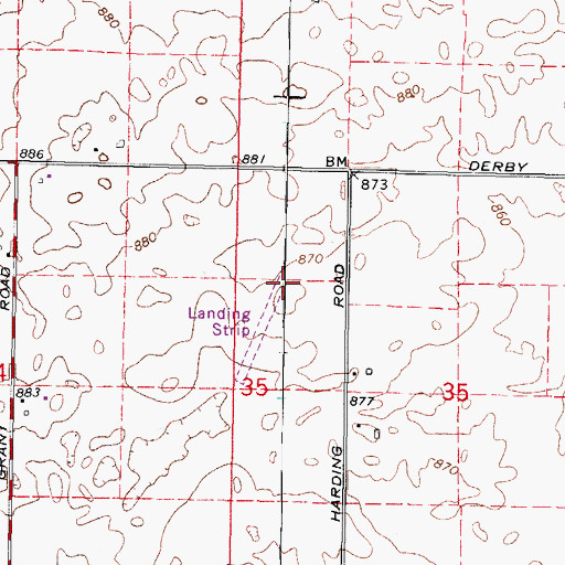 Topographic Map of Aero Lake Estates Airport, IL