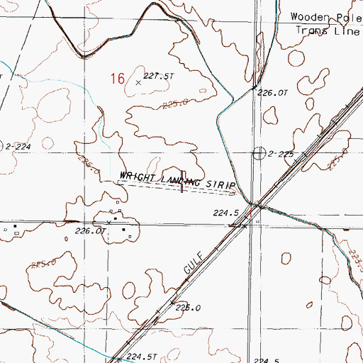 Topographic Map of Wright Airport (historical), IL