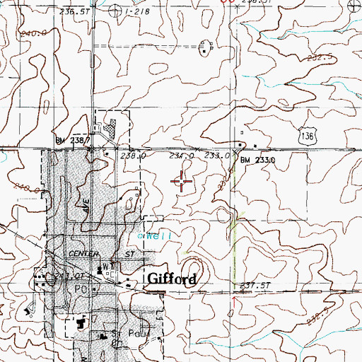 Topographic Map of Busboom Airport (historical), IL