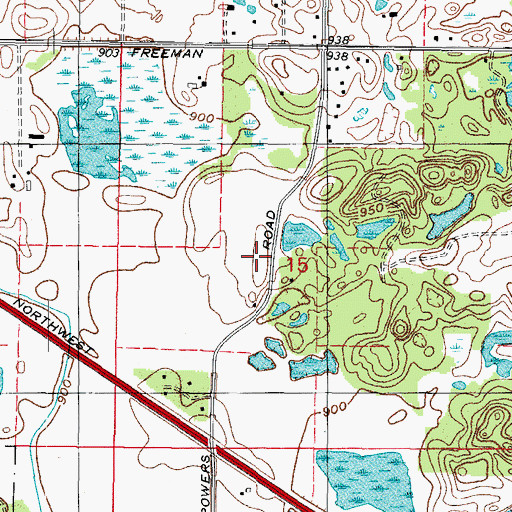 Topographic Map of Reid RLA Airport, IL