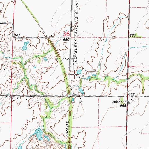 Topographic Map of Lindell Loveless Airport, IL