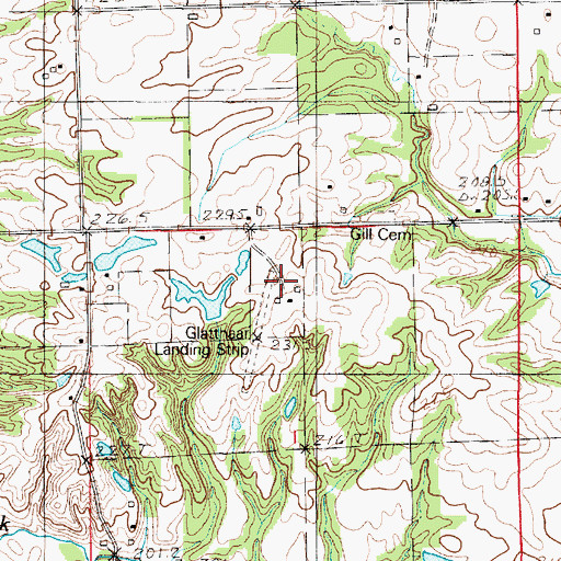 Topographic Map of Glatthaar Airport, IL
