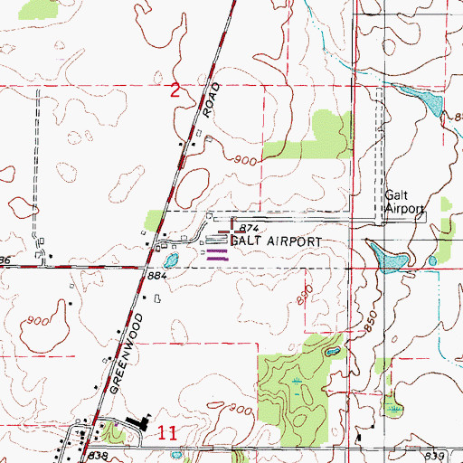 Topographic Map of Galt Field, IL