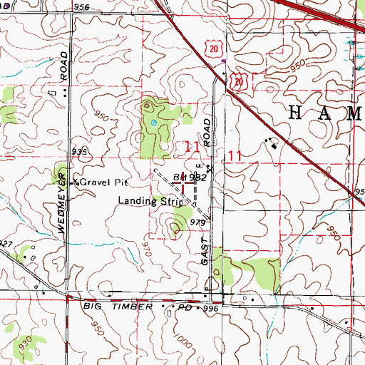 Topographic Map of Dr Joseph W Esser Airport (historical), IL