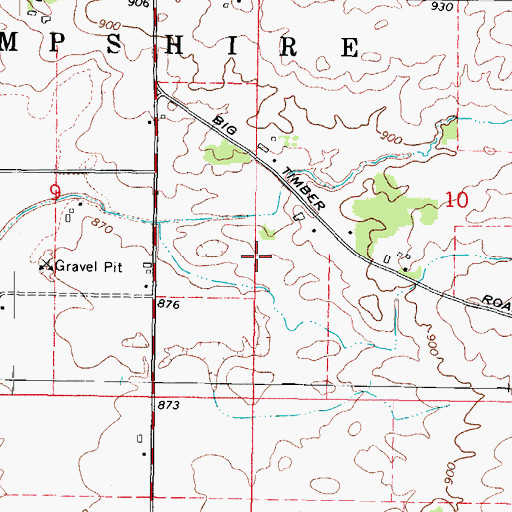 Topographic Map of Edward Getzelman Airport, IL
