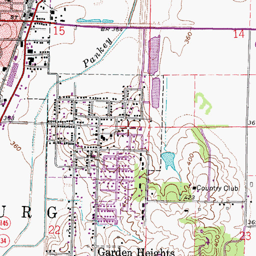 Topographic Map of Harrisburg Medical Center Heliport, IL