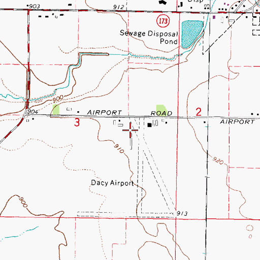 Topographic Map of Dacy Airport, IL