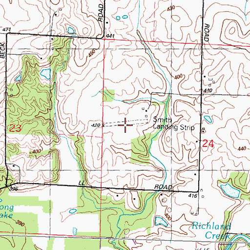 Topographic Map of Smith RLA Airport, IL