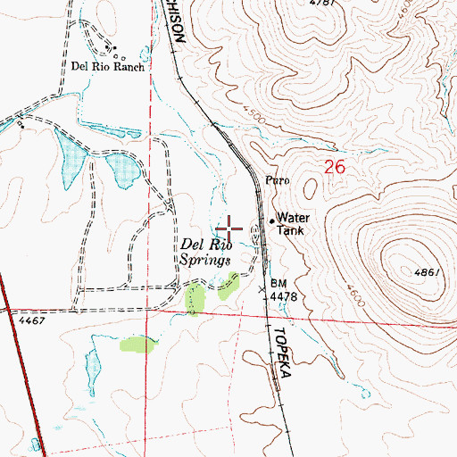 Topographic Map of Del Rio, AZ