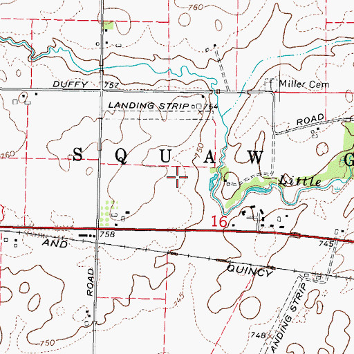 Topographic Map of Ballek Landing Area (historical), IL