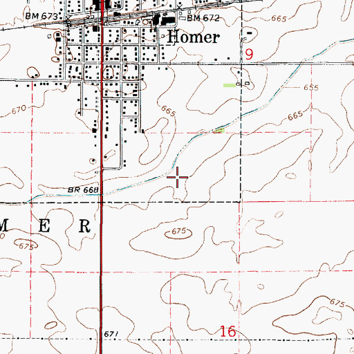 Topographic Map of Homer Airport (historical), IL