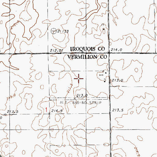 Topographic Map of Russells Airport (historical), IL
