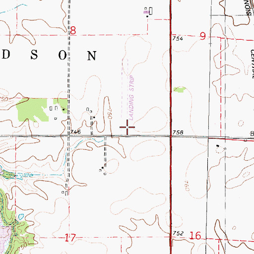 Topographic Map of Schertz Aerial Service - Hudson Airport, IL
