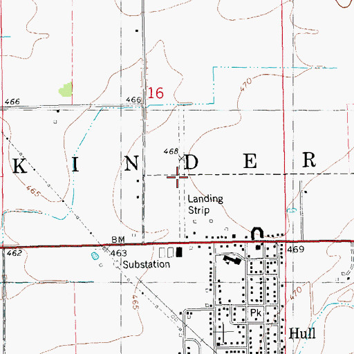 Topographic Map of Hull Airport (historical), IL