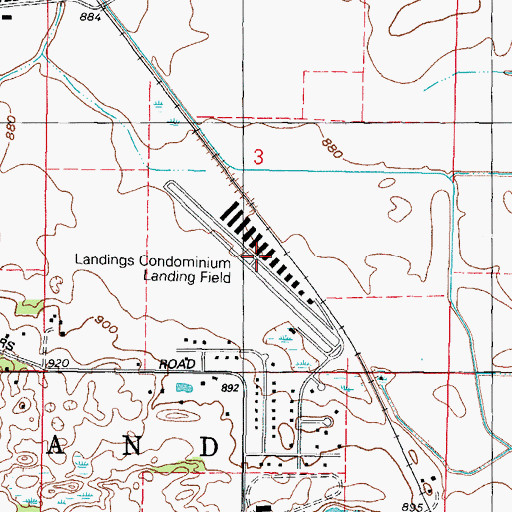 Topographic Map of Landings Condominium Airport, IL