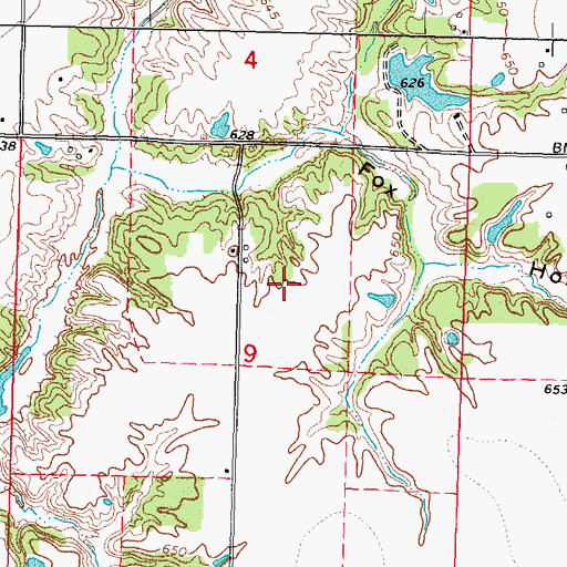 Topographic Map of Horsefeathers Ranch Airport, IL