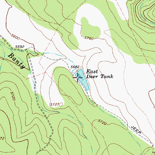 Topographic Map of East Deer Tank, AZ