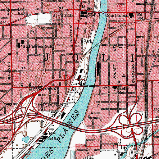 Topographic Map of Pielet-Joliet Heliport, IL