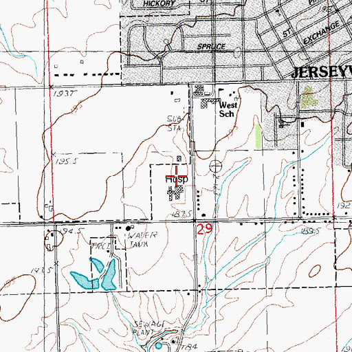 Topographic Map of Jersey Community Hospital Heliport, IL