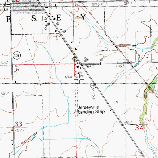 Topographic Map of Jerseyville Aviation Inc, IL