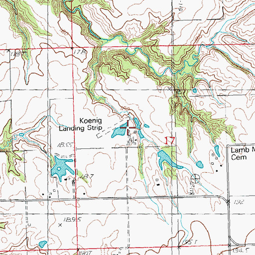 Topographic Map of Koenig Airport, IL