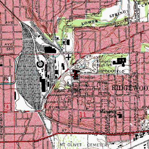 Topographic Map of Silver Cross Hospital Heliport, IL