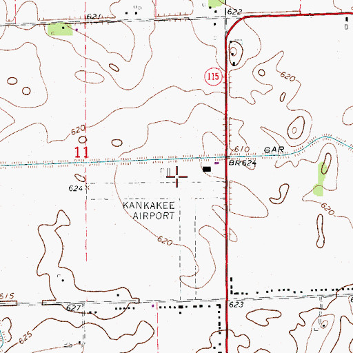 Topographic Map of Kankakee Airport, IL