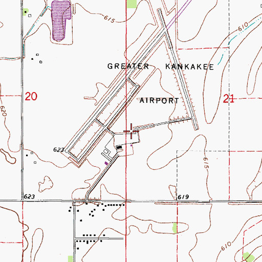 Topographic Map of Greater Kankakee Airport, IL