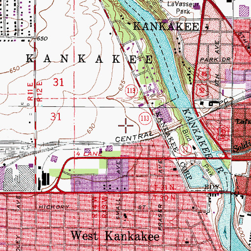 Topographic Map of Riverside Medical Center Heliport, IL