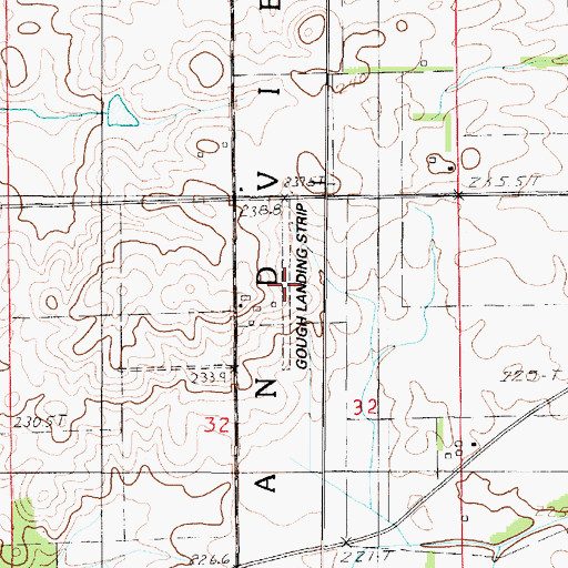 Topographic Map of Gough Airport (historical), IL