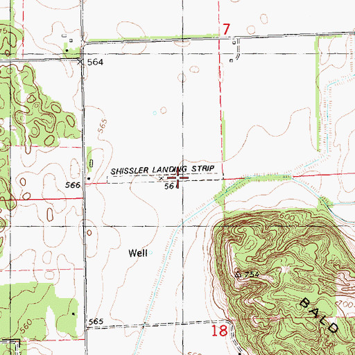 Topographic Map of Shissler Seed Company Incorporated Airport, IL