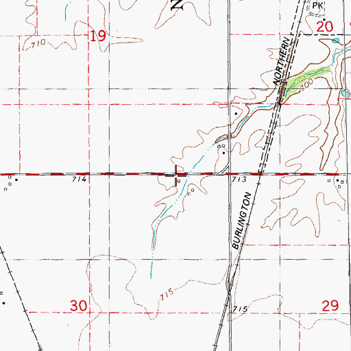Topographic Map of Baker Airport, IL