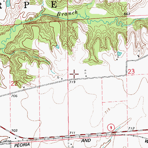 Topographic Map of Morton Airport, IL