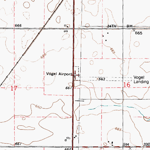 Topographic Map of Flaherty Field, IL