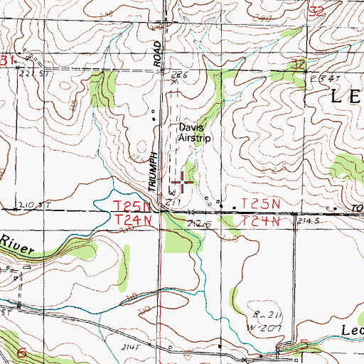Topographic Map of Duane E Davis Airport, IL