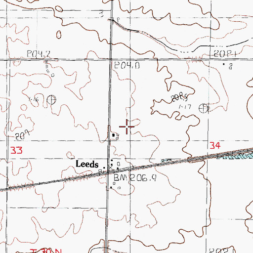 Topographic Map of Frings Airport, IL