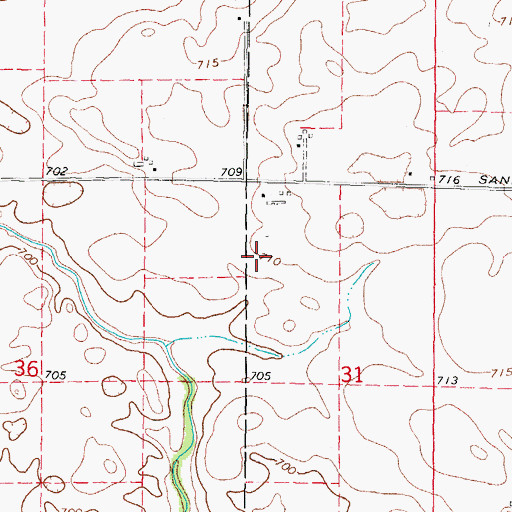 Topographic Map of Dewey Airport (historical), IL