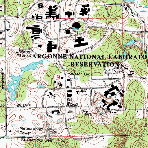 Topographic Map of Argonne Heliport, IL