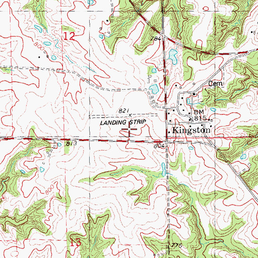 Topographic Map of Dale A Klassing Airport (historical), IL